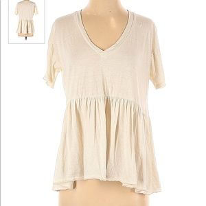 Urban Outfitters Truly Madly Deeply off-white tiered short sleeve top